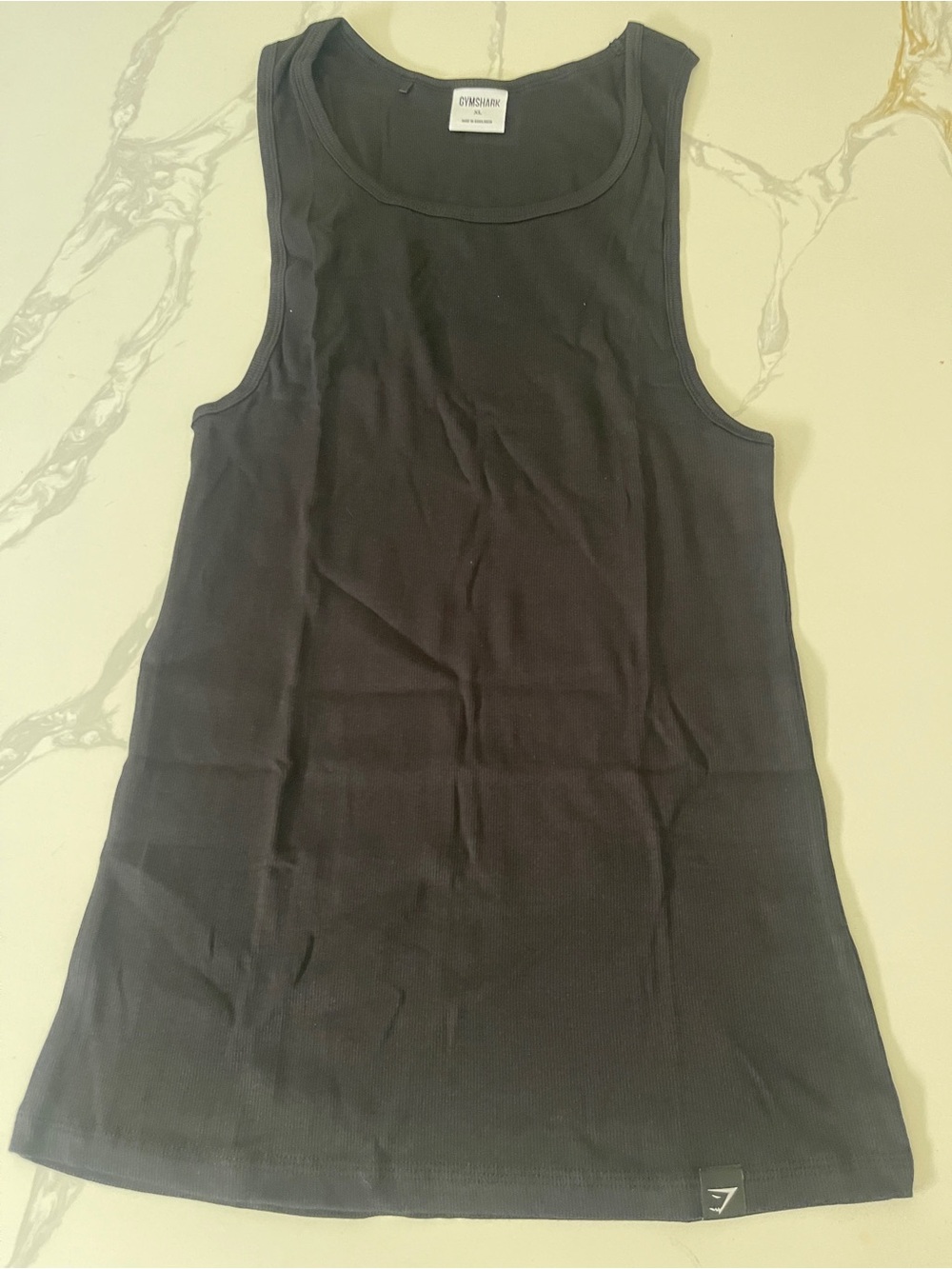 Gymshark Black Ribbed Tank Top - Slim Fit Athletic Layering